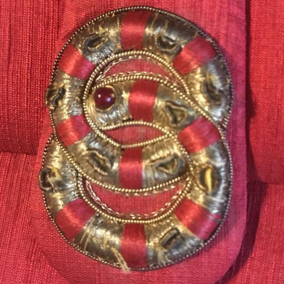 Red Dupioni Silk Vintage Evening Clutch, India - Picture 6 of 6